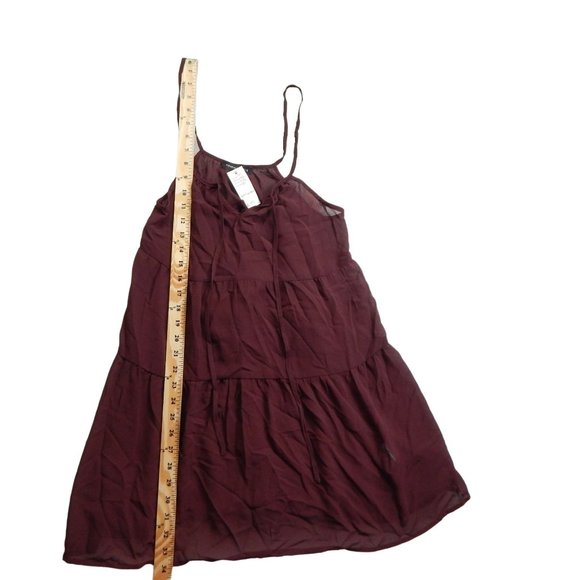 PacSun Womens Fit and Flare Mini Dress Bathing Suit Cover Up Burgundy  Size M - Picture 7 of 10